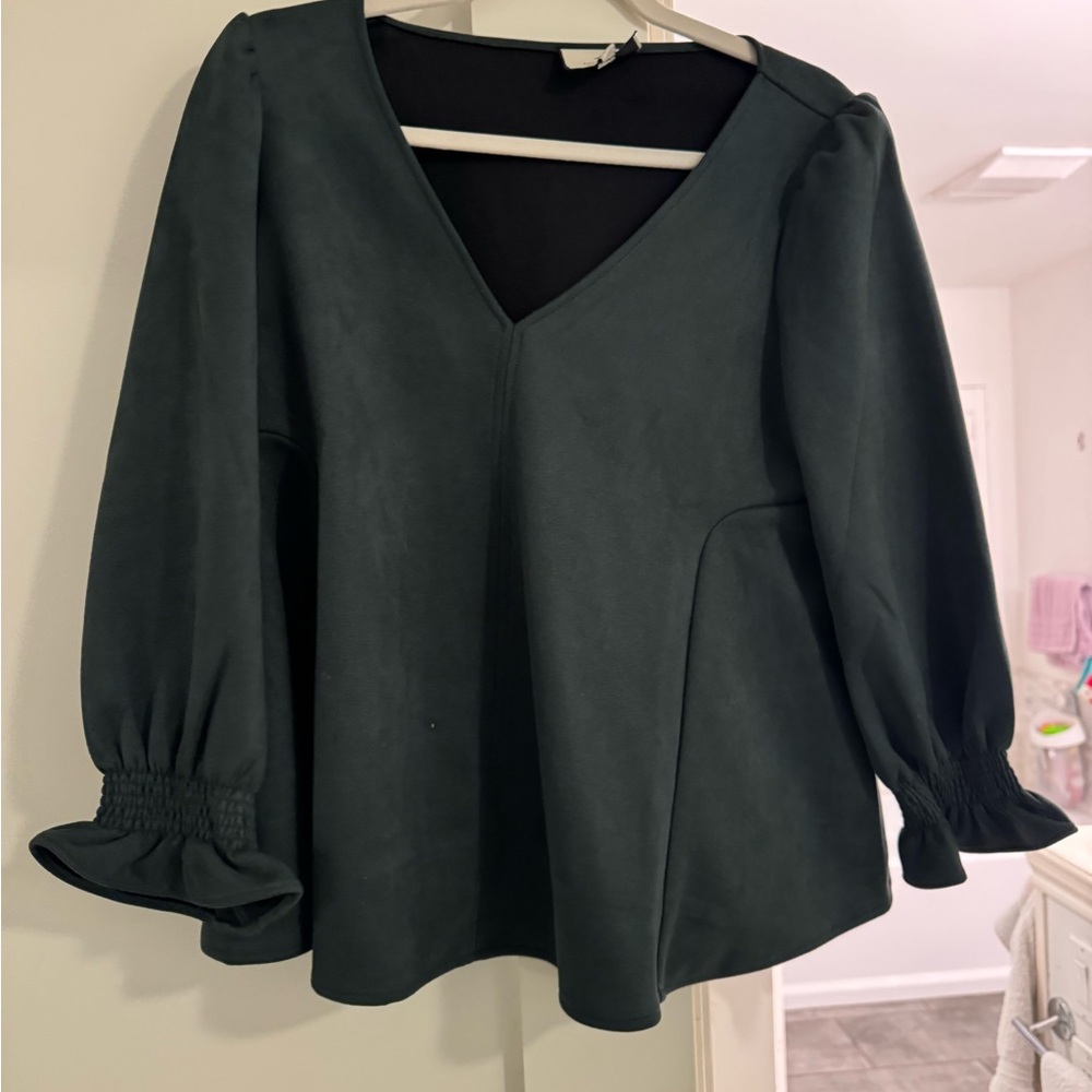 Tuckernuck faux suede Green Women's Top